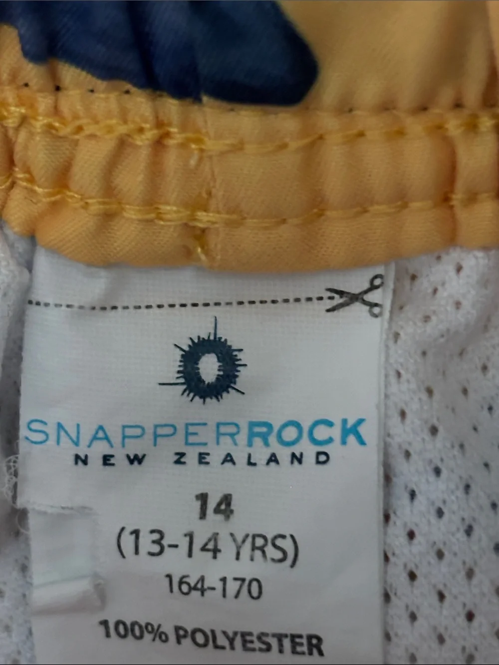 Snapper Rock Boys Swim Trunks in Yellow with Sharks Size 14 Youth